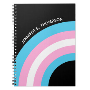 Transgender Rainbow Pride Flag Custom Notebook