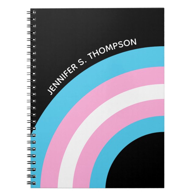 Transgender Rainbow Pride Flag Custom Notebook (Front)