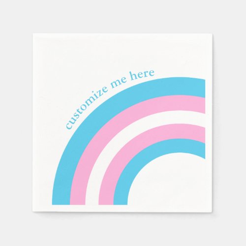 Transgender Rainbow Pride Flag Cute Custom Party Napkins