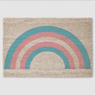 Transgender Rainbow Pride Flag Fiber Doormat