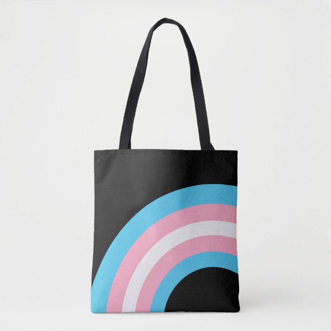 Transgender Rainbow Pride Flag Tote Bag (Front)