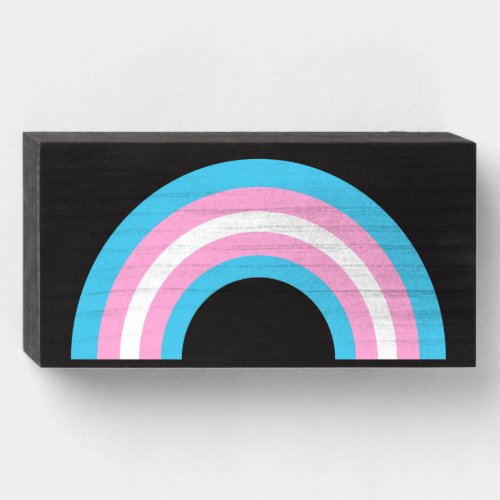 Transgender Rainbow Pride Flag Wooden Box Sign