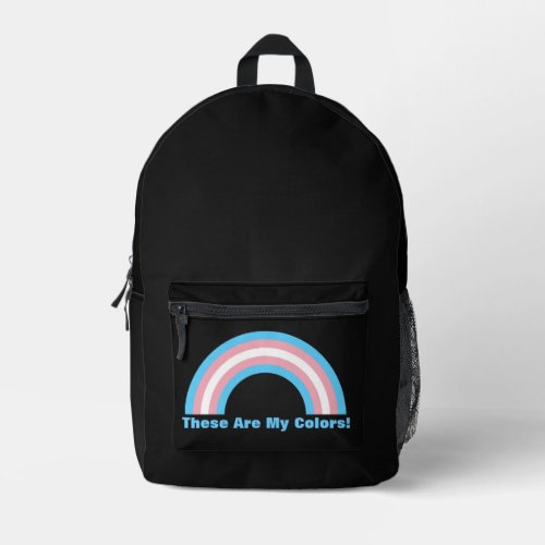 Transgender rainbow pride   printed backpack