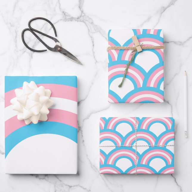 Transgender Rainbow Wrapping Paper Sheets (Front)