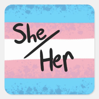 Transgender She/her pronoun sticker
