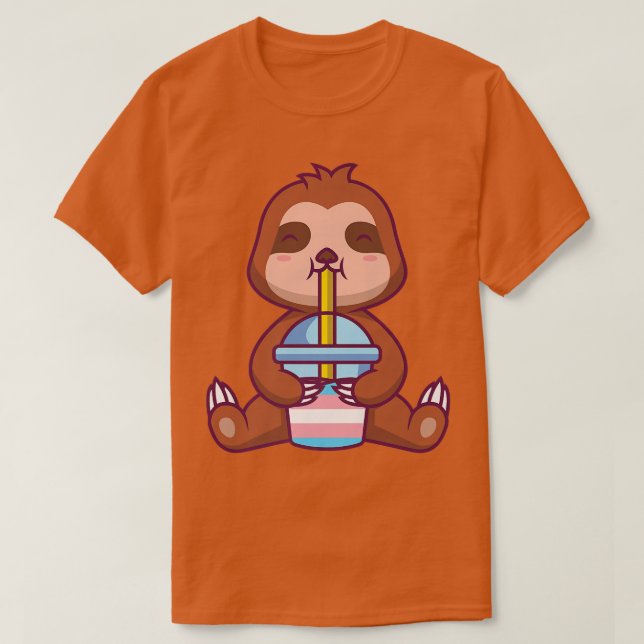 transgender sloth bubble tea transgender sloth bub T-Shirt (Design Front)