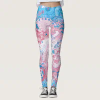 Transgender Snake Damask Trans Pride Flag Color Leggings Zazzle