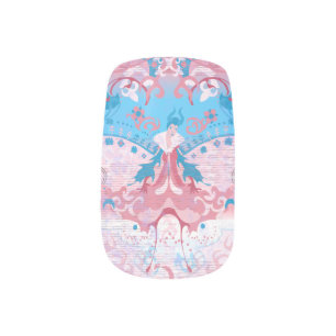 Transgender Snake Damask - Trans Pride Flag Color Minx Nail Art
