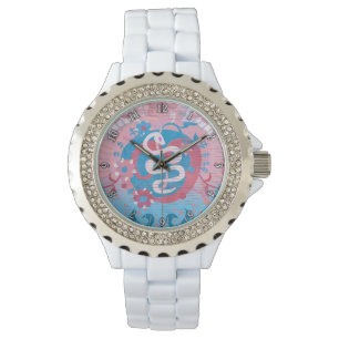 Transgender Snake Damask - Trans Pride Flag Colors Watch