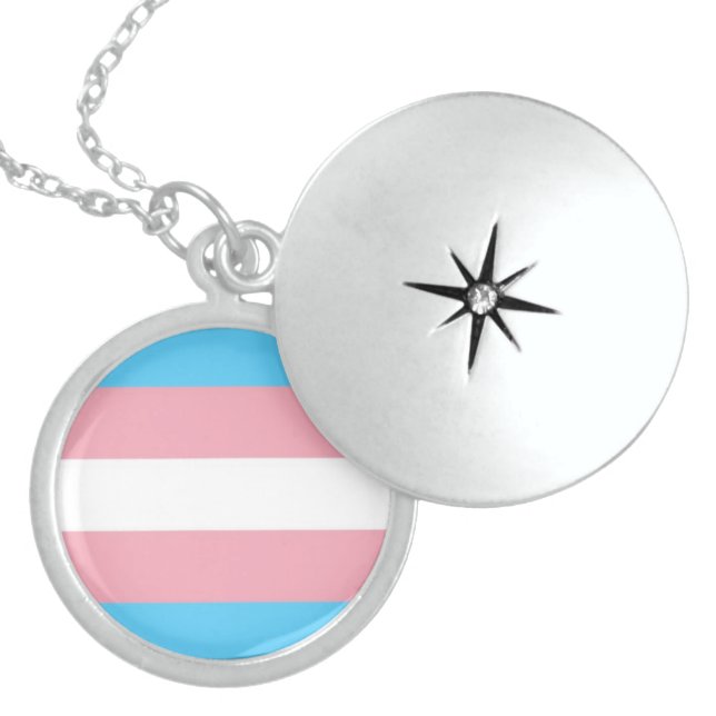 Transgender Sterling Silver Locket Necklace (Front)