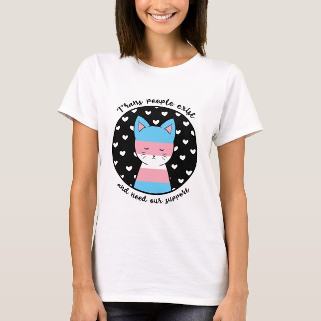 Transgender Support Kitty T-Shirt (Front)