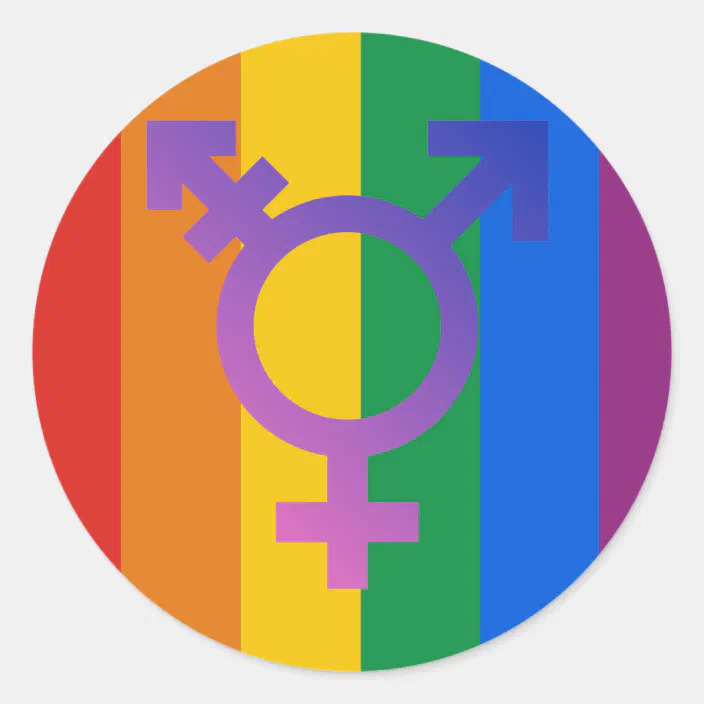 Transgender Symbol Classic Round Sticker Zazzle Com