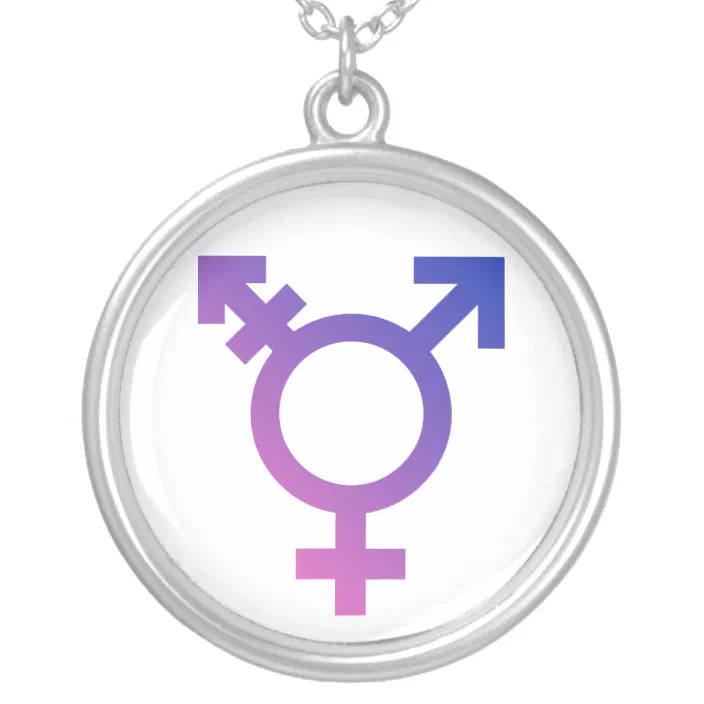 Transgender Symbol Logo Silver Plated Necklace Zazzle Com