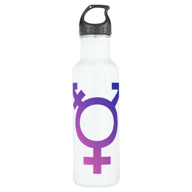 Transgender Symbol Logo Stainless Steel Water Bottle (Front)