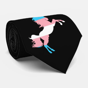 Transgender Tie Blue Pink Stripes Flag Unicorn