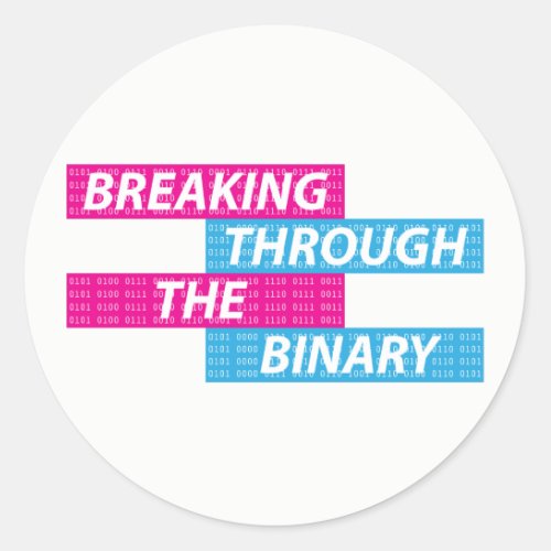 TransgenderTransFTMMTFNonbinary Pride Code Classic Round Sticker