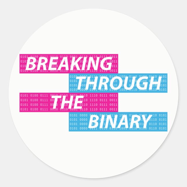 Transgender/Trans/FTM/MTF/Nonbinary Pride Code Classic Round Sticker (Front)