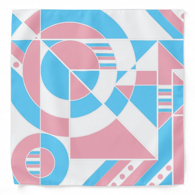 Transgender Trans Pride Abstract Geometric Pastel  Bandana (Front)