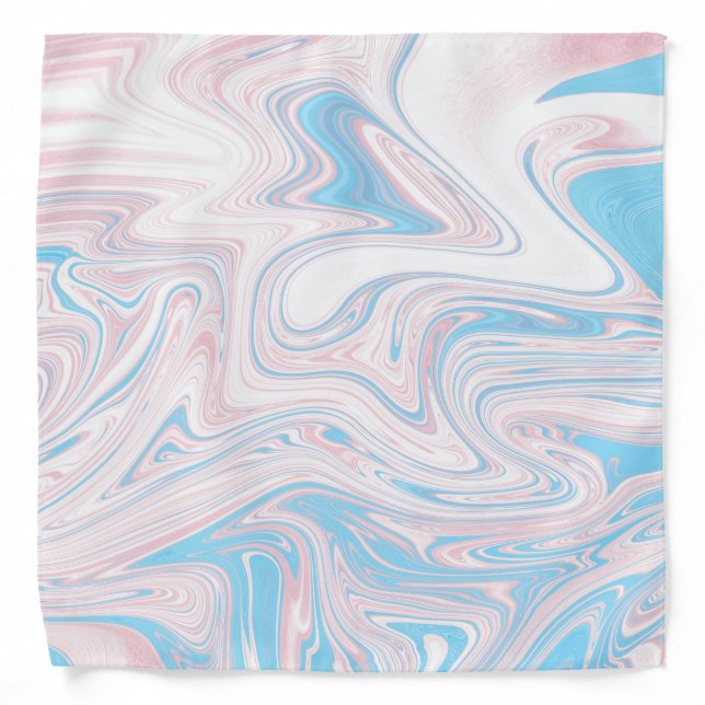 Transgender Trans Pride Abstract Marble Pattern Bandana (Front)