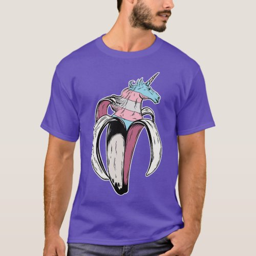 Transgender Unicorn Banana LGBT Pride Flag T_Shirt