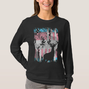 Transgender Us Camo Flag Deer Hunt Trans Pride Tra T-Shirt