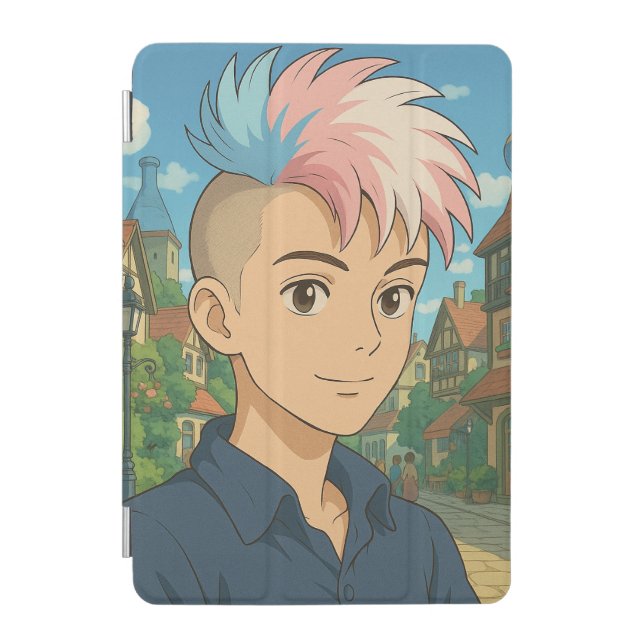 Transgender with Mohawk Anime Person | LGBTQIA+  iPad Mini Cover (Front)