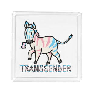 Transgender Zebra Acrylic Tray