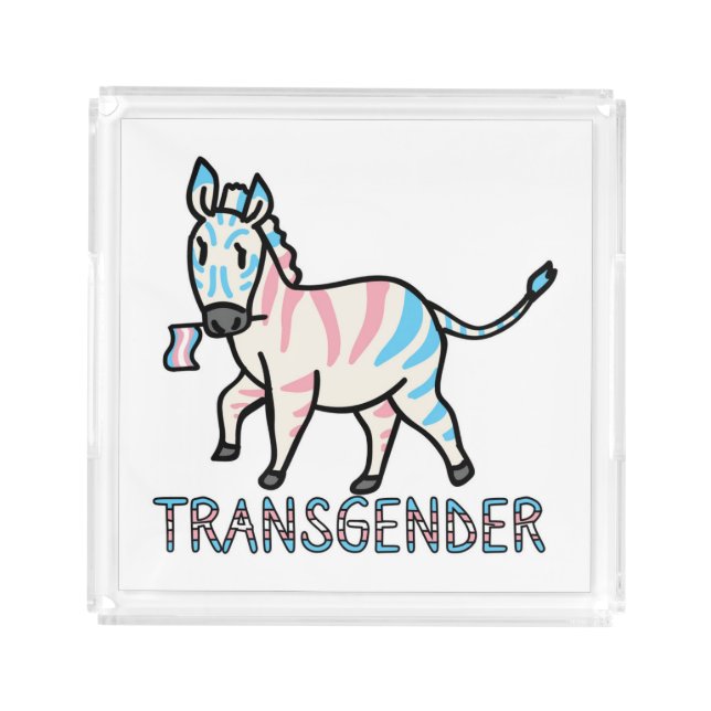 Transgender Zebra Acrylic Tray (Front)