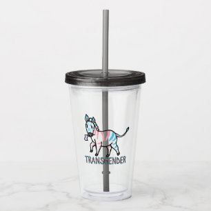 Transgender Zebra Acrylic Tumbler