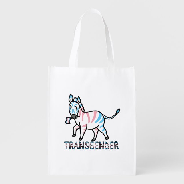 Transgender Zebra Grocery Bag (Front)