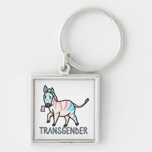 Transgender Zebra Keychain