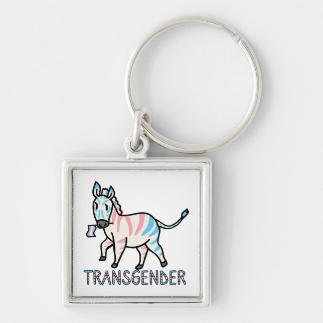 Transgender Zebra Keychain (Front)