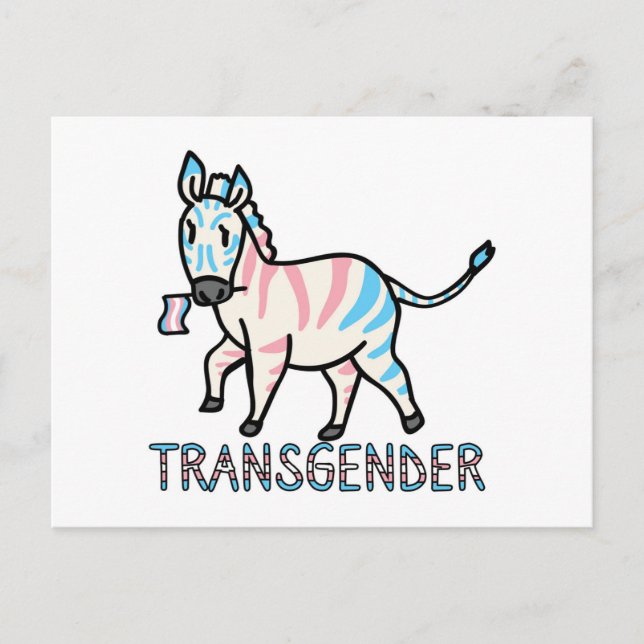 Transgender Zebra Postcard (Front)