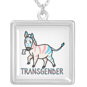 Transgender Zebra Silver Plated Necklace