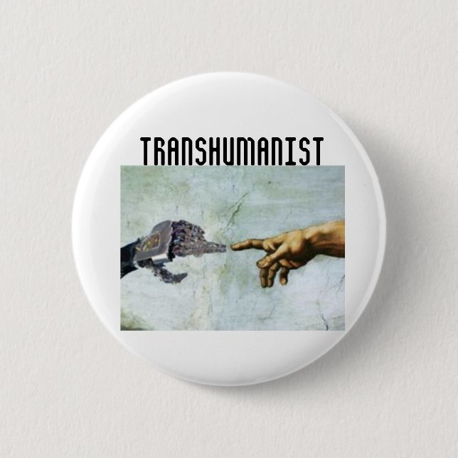 Transhumanism Pinback Button (Front)