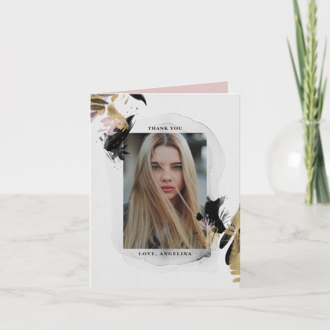 Transience Abstract Graduation Thank You Card (Front)