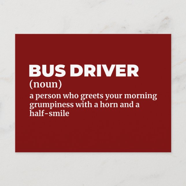 Transit Operator Humor Definition Postcard (Front)