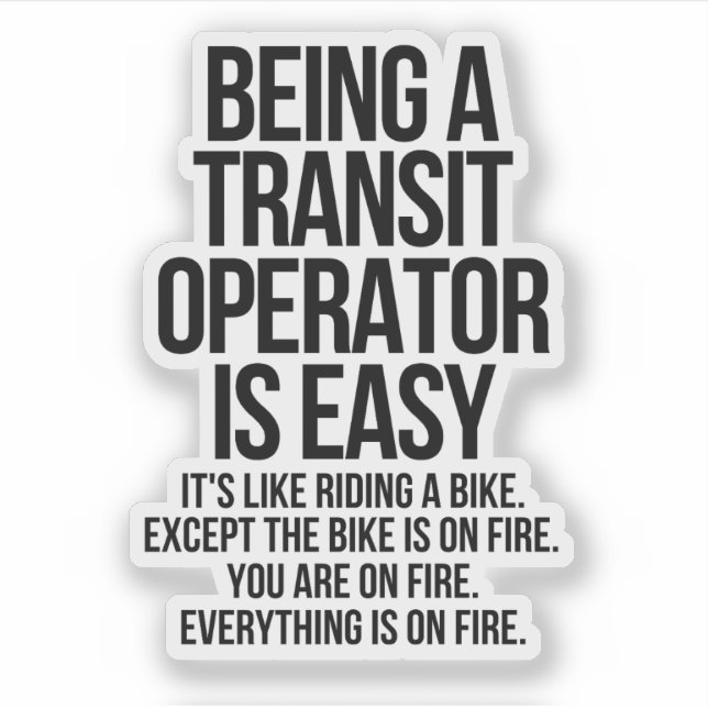 Transit operator sticker (Front)