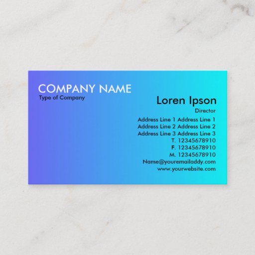 Customizable Transition - Blue to Cyan Business Cards