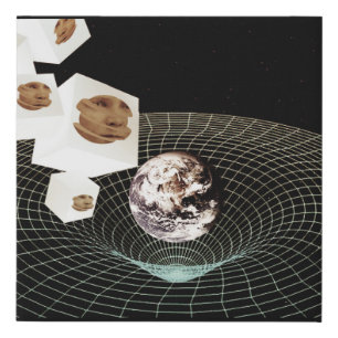 Transition to another dimension faux canvas print