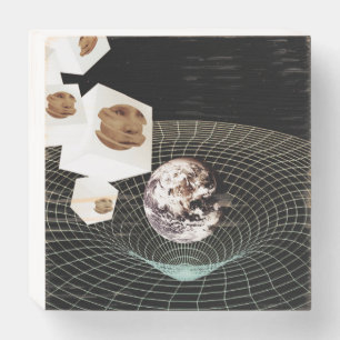 Transition to another dimension wooden box sign