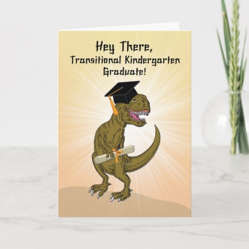 Transitional Kindergarten Graduation TRex Dinosaur Card