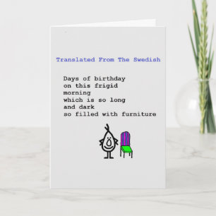 Translated from the Swedish - a birthday poem Card