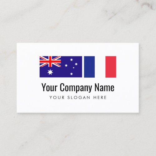 Translation Australian English French translator Business Card