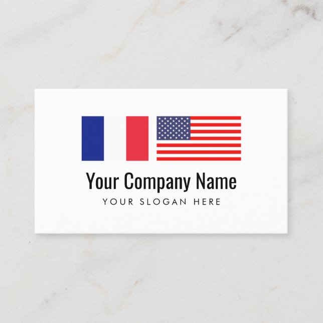 Translation service Fench US English translator Business Card (Front)