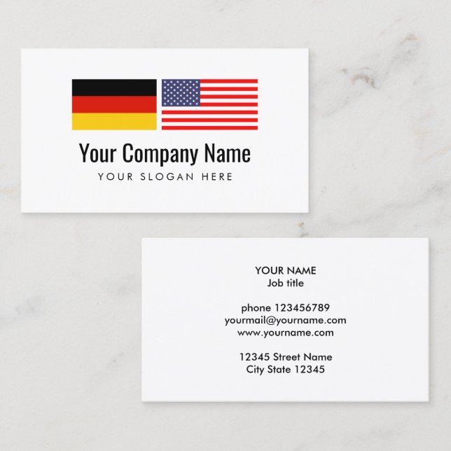 Translation service German US English translator Business Card (Front/Back)