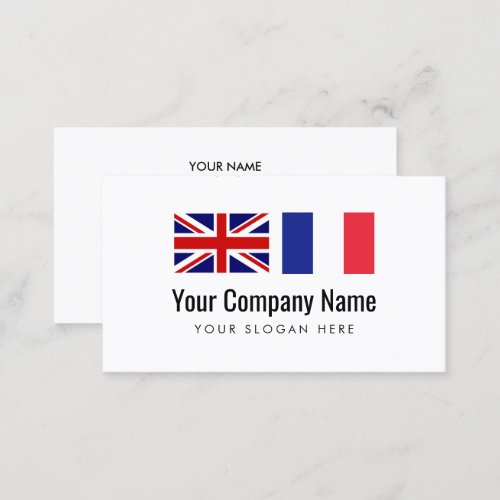 Translation services English French translator Business Card