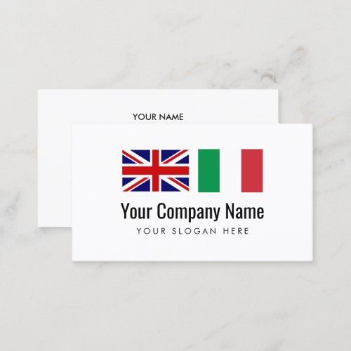 Translation services English Italian translator Business Card