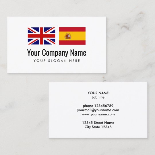 Translation services English Spanish translator Business Card