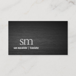Translator Black Metal Monogram Special Skills Business Card